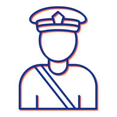 Polis memuru ikon vektörü. İnce çizgi işareti. izole edilmiş sınır sembolü çizimi