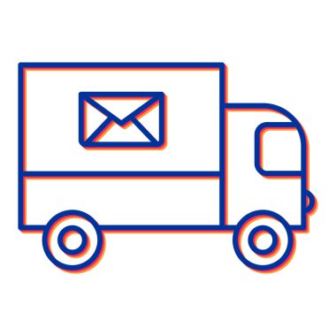 dağıtım kamyonu ikonu vektör çizimi