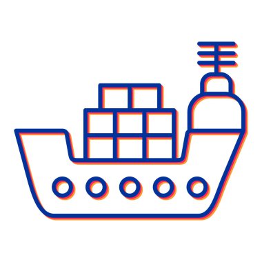 Gemi. Web simgesi basit illüstrasyon