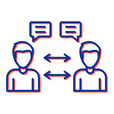 İnsanların vektör illüstrasyonu ve iletişim simgesi