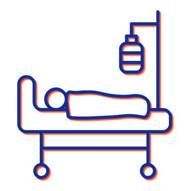 Hastane yatağı ikon vektörü. İnce çizgi işareti. izole edilmiş sınır sembolü çizimi