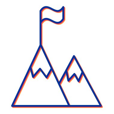 Beyaz arka plan üzerinde izole dağ simgesi