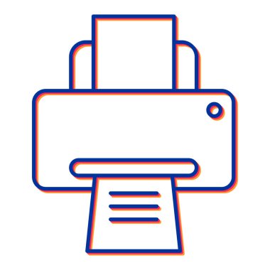 Yazıcı simgesi vektör illüstrasyonu