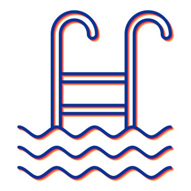 yüzme havuzu ikonu vektör illüstrasyonu