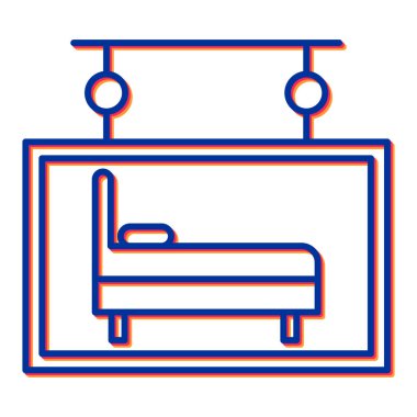 yatak çizgisi simgesi, vektör illüstrasyonu