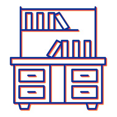 Kitaplık. Web simgesi basit illüstrasyon