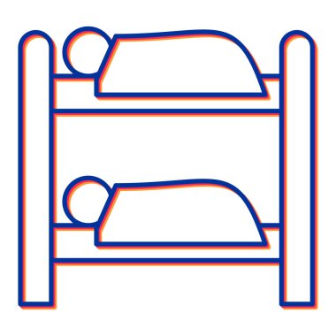 yatak ikonu vektör illüstrasyonu