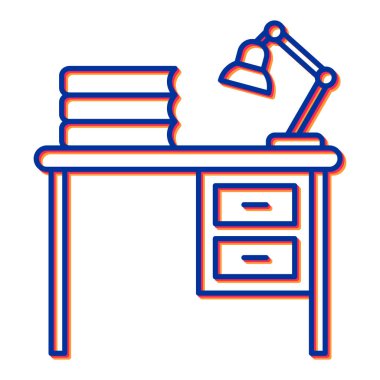 masa simgesi vektörü. İnce çizgi işareti. izole edilmiş sınır sembolü çizimi