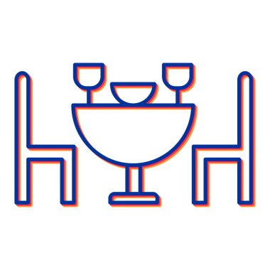 Kafe ikonu. Web için restoran vektör simgelerinin özet çizimi