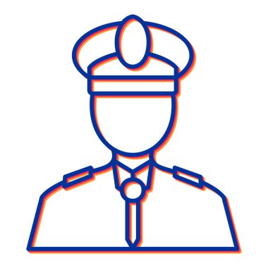 Polis memuru ikon vektör illüstrasyonu