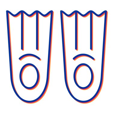 Yüzme havuzu ikonu vektörü. Plaj terlikleri tabelası. izole edilmiş sembol çizimi