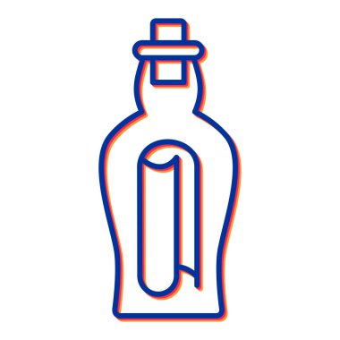 Korsan şişe ikon vektörü. İnce çizgi işareti. izole edilmiş sınır sembolü çizimi