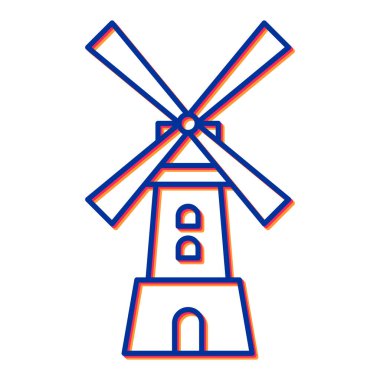 Yel değirmeni ikonu vektör illüstrasyonu