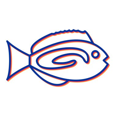 Balık simgesinin vektör illüstrasyonu