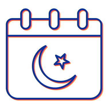 Ay ikonu vektör illüstrasyonu