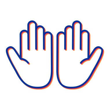 Eldiven ikonuyla el. vektör illüstrasyonu