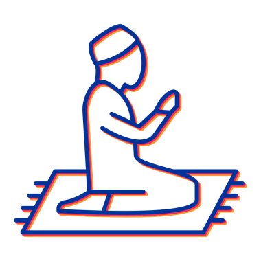 Beyaz arkaplanda izole edilmiş dua simgesi vektörü, şeffaf işaret, doğrusal biçimdeki çizgi ve ana hatlar ögeleri