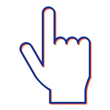 El imleç simgesi. Çizgi parmağı vektör illüstrasyonunu işaret ediyor