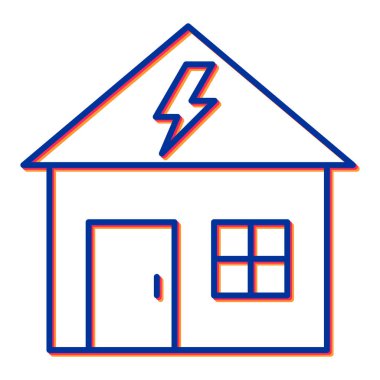 Güneş paneli ikon vektör illüstrasyon tasarımı olan ev