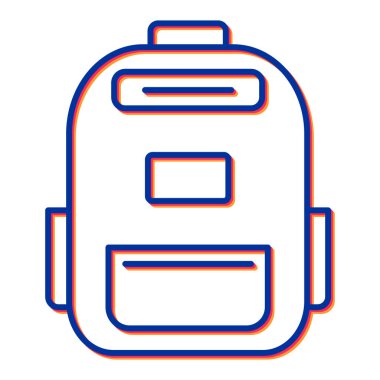 Sırt çantası. Web simgesi basit illüstrasyon