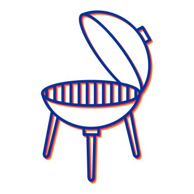 Izgara ikonu. Web için bbq vektör simgelerinin özet çizimi
