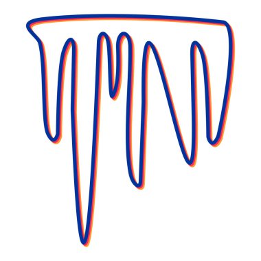 Renkli bir elin vektör çizimi karalama alfabesi