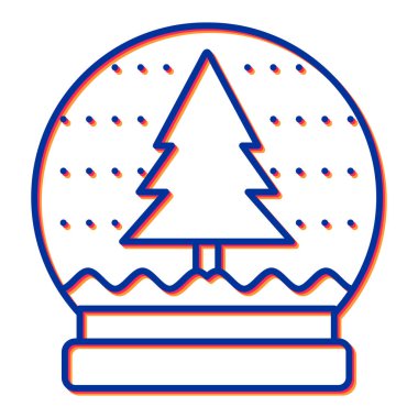 Noel topu ikonu vektör illüstrasyonu