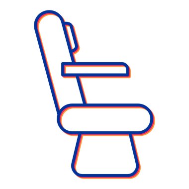 Koltuk ikonu vektörü. İnce çizgi işareti. İzole edilmiş kontür sembolü gösterimi