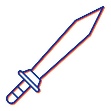 Kılıç simgesi. Web için ortaçağ bıçak vektör simgelerinin basit çizimi