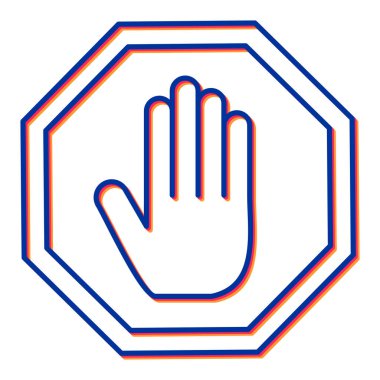 El durdurma ikonu. Web için basit el yazdırma vektör simgeleri