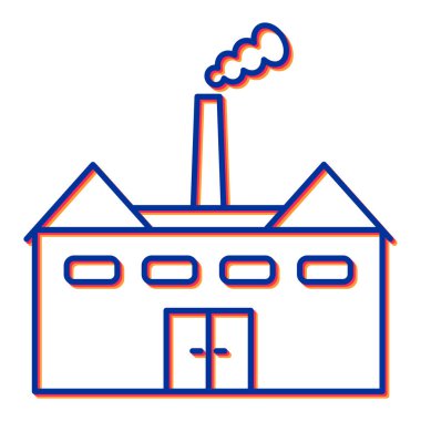 Fabrika binası ikon vektör çizimi tasarımı