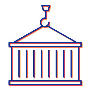 kargo konteynırı simgesi. Web için depo vektör simgelerinin özet çizimi