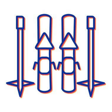 Kamp malzemeleri ikon vektörü çizgisi sanatı. özet ince ve modaya uygun renk çizimi