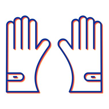 Eldiven ikonu vektörü. İnce çizgi işareti. izole edilmiş sınır sembolü çizimi