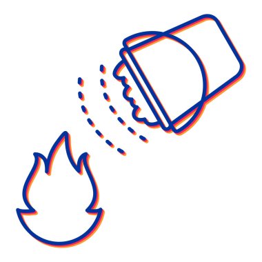 alev, yanan ateş, kamp ateşi, ısı, şenlik ateşi, çakmak, duman, vektör ikonu. özet sembolü