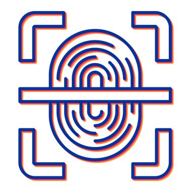 parmak izi vektörü ince çizgi simgesi