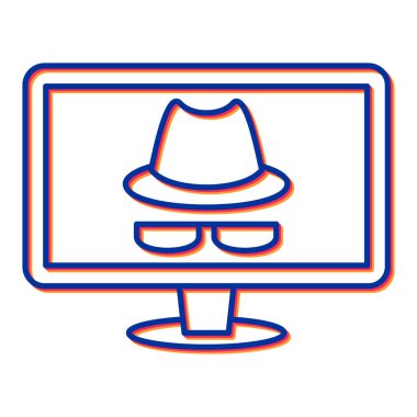 Güvenlik sistemi vektör illüstrasyon tasarımı ile bilgisayar monitörü