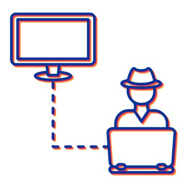 klavye ve dişli vektör illüstrasyon grafik tasarımı ile bilgisayar teknolojisi