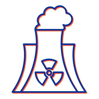 Nükleer enerji santrali ikon vektör çizimi