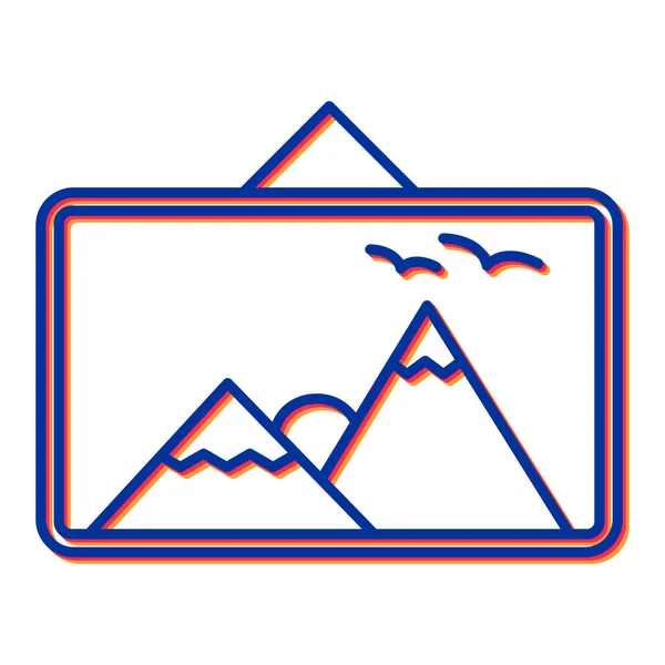 Ilustración Vectorial Una Imagen Icono Montaña — Vector de stock