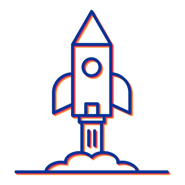 Rocket Launch Icon Vector Illustration — Stock Vector