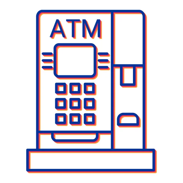 Atm Terminal Icon Outline Illustration Credit Card Vector Icons Web — Stock Vector