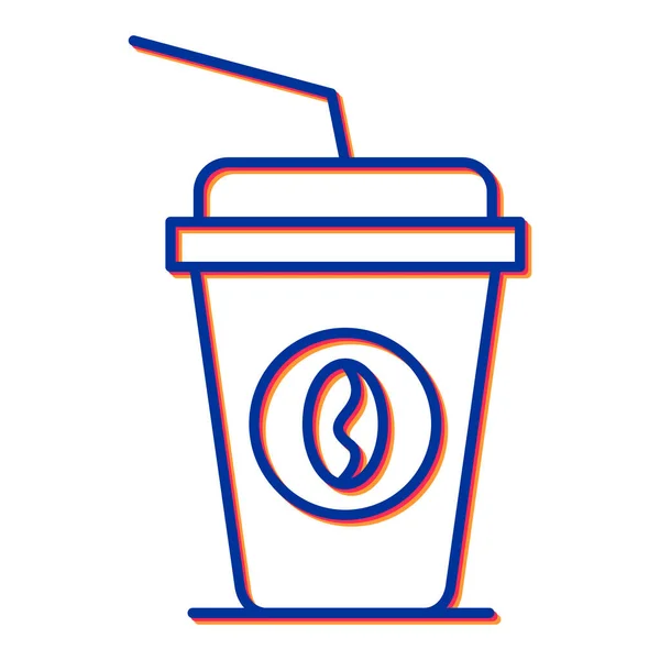 Kaffeetassen Icon Vektor Dünne Linie Zeichen Isolierte Kontursymboldarstellung — Stockvektor