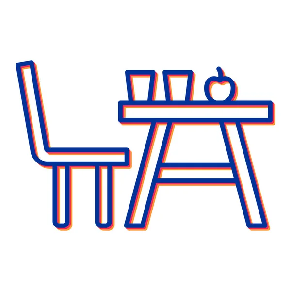 Σχέδιο Εικονογράφησης Επιτραπέζιου Φανού Και Φορέα Καρέκλας — Διανυσματικό Αρχείο