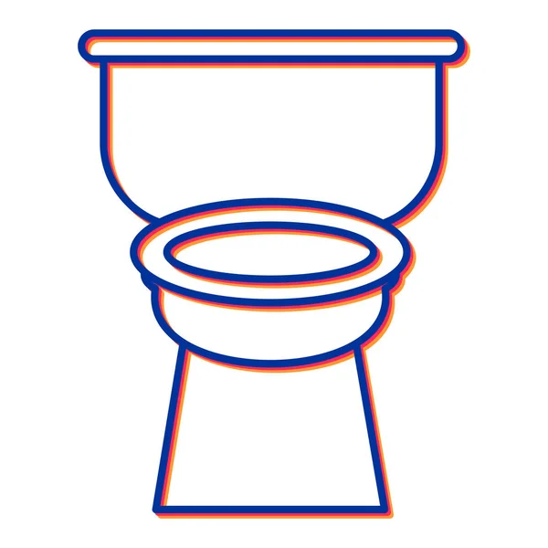 Bol Toilette Icône Vecteur Mince Signe Ligne Illustration Symbole Contour — Image vectorielle
