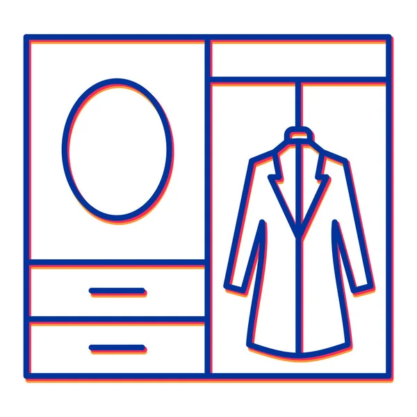 Ikona Skříně Obrys Ilustrace Vektorových Ikon Oblečení Pro Web — Stockový vektor
