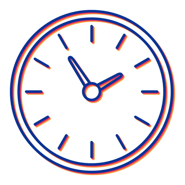 Ρολόι Εικονίδιο Επίπεδη Στυλ Απομονώνονται Λευκό Φόντο Απεικόνιση Διανύσματος Συμβόλου — Διανυσματικό Αρχείο