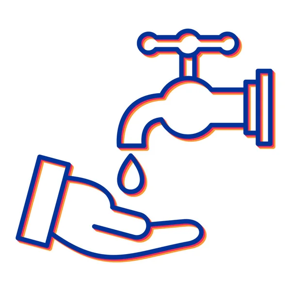 Agua Grifo Icono Vector Tubería Mano Ilustración Símbolo Contorno Aislado — Vector de stock