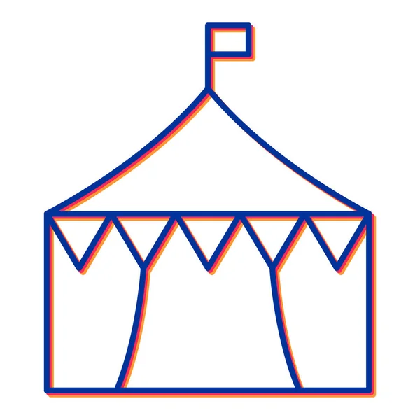 Cirque Tente Icône Vecteur Esquisse Signe Carnaval Illustration Symbole Contour — Image vectorielle