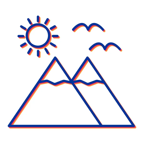 Montaña Icono Web Ilustración Simple — Vector de stock